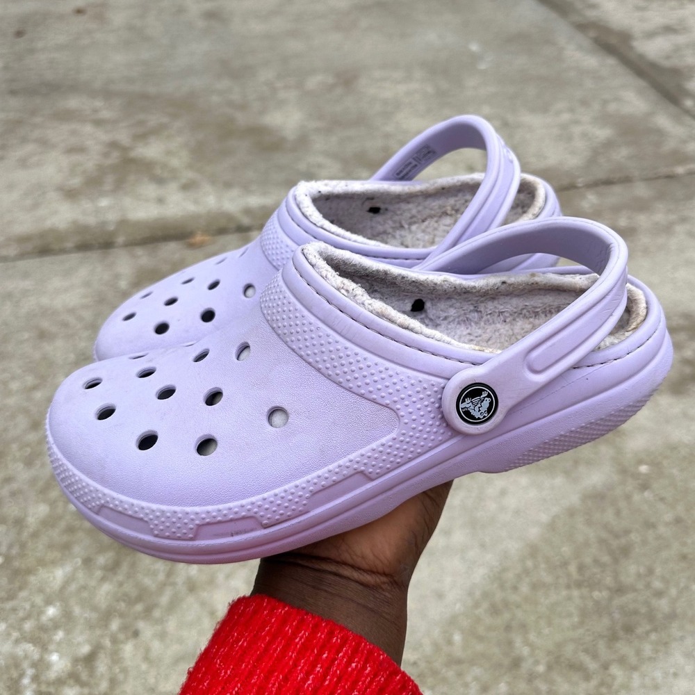 Crocs Classic Lined Adult Clogs Unisex M6 W8 Light Purple Sandals - Picture 10 of 11